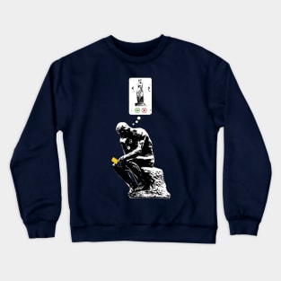 Rodin Thinker Statue Dating App for Art History Fan Crewneck Sweatshirt